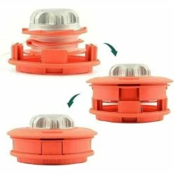 SINCèREETALI Tête De Tondeuse à Gazon - Tête De Coupe Universelle à 2 Lignes, Brosse En Nylon En Aluminium Fileté M10, Bobine De Bosse De Tondeuse (orange) -Débroussailleuse Soldes Magasin 63820556 4