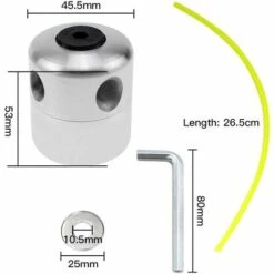 AOUGO Tête De Débroussailleuse Universelle En Aluminium De Rechange Flex Strimmer Débroussailleuse Tête De Bobine Avec 4 Cordons De Désherbage 1 Clé 2 Rondelles Pour Tondeuse à Gazon Garden M10 à Installer Facilement -Débroussailleuse Soldes Magasin 63967308 4