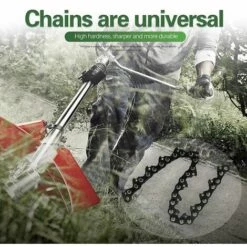 CARILLONSàVENT Têtes De Tondeuse à Gazon Noires Pour Accessoires Durables Agricoles De Jardin En Acier Au Manganèse Extérieur Désherbage Dur Et Longue Durée De Vie 2 Chaînes, Carivent -Débroussailleuse Soldes Magasin 64139492 3