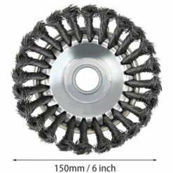 CARILLONSàVENT Brosse De Débroussailleuse à Gazon,Carivent Tête De Tondeuse à Fil Avec Roue En Fil D'acier Solide, Brosse à Désherber Ronde En Métal,Outil Multifonctionnel D'élimination Des Mauvaises Herbes(6 Pouces) -Débroussailleuse Soldes Magasin 64142396 2