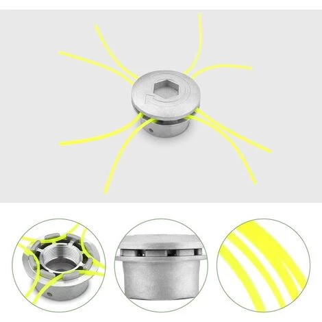 MèREÉTERNEL Aluminium Fils Tête Coupe-Bordure, Tête De Débroussailleuse Universelle Accessoire De Débroussailleuse Avec 4 Lignes Pour Tondeuse à Gazon, 72 X 44.5 Mm Ternel 5 MèREÉTERNEL Aluminium Fils Tête Coupe-Bordure, Tête De Débroussailleuse Universelle Accessoire De Débroussailleuse Avec 4 Lignes Pour Tondeuse à Gazon, 72 X 44.5 Mm Ternel – Image 3