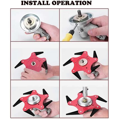 BF Tête De Tondeuse Extérieure Débroussailleuse Lame Accessoires De Tête De Tondeuse à Gazon 6 Rasoir En Acier 4 BF Tête De Tondeuse Extérieure Débroussailleuse Lame Accessoires De Tête De Tondeuse à Gazon 6 Rasoir En Acier – Image 2