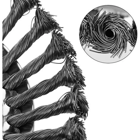 SINCèREETALI 8'' Brosse à Désherber Ronde Pour Débroussailleuse Outils De Pelouse, 200x25,4mm Tête Brosse Désherbage Avec Roue En Fil D'acier Massif Pour Jardin Agriculture (8 Pouce Accessoires Kit) 6 SINCèREETALI 8'' Brosse à Désherber Ronde Pour Débroussailleuse Outils De Pelouse, 200x25,4mm Tête Brosse Désherbage Avec Roue En Fil D'acier Massif Pour Jardin Agriculture (8 Pouce Accessoires Kit) – Image 4