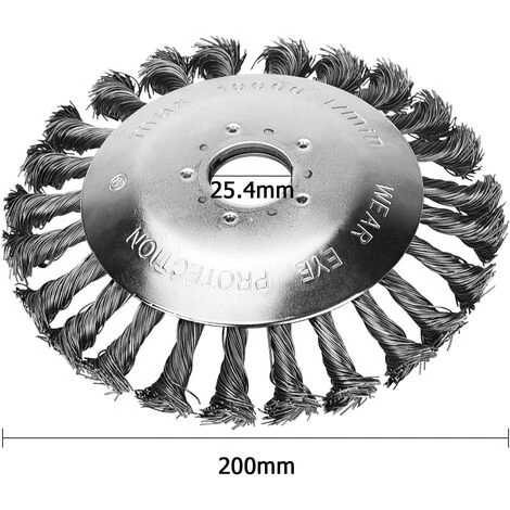 SINCèREETALI 8'' Brosse à Désherber Ronde Pour Débroussailleuse Outils De Pelouse, 200x25,4mm Tête Brosse Désherbage Avec Roue En Fil D'acier Massif Pour Jardin Agriculture (8 Pouce Accessoires Kit) 7 SINCèREETALI 8'' Brosse à Désherber Ronde Pour Débroussailleuse Outils De Pelouse, 200x25,4mm Tête Brosse Désherbage Avec Roue En Fil D'acier Massif Pour Jardin Agriculture (8 Pouce Accessoires Kit) – Image 5