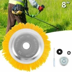 HABIENTôT Brosse Desherbage Debroussailleuse 8 Pouce, Tete Brosse Désherbage En Nylon, Tête De Désherbage Rotative Ronde, Pour Outils De Pelouse Jardin Agriculture，Oi-FRIS -Débroussailleuse Soldes Magasin 64562199 5