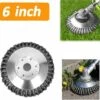 MONLY Brosse De Débroussailleuse à Gazon,Brosse à Mauvaises,Tête De Tondeuse à Fil Avec Roue En Fil D'acier Solide,Brosse à Désherber Ronde En Métal,Peut Enlever Efficacement Les Mauvaises Herbes(6 Pouces) -Débroussailleuse Soldes Magasin 64579037 1