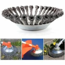 MONLY Brosse De Débroussailleuse à Gazon,Brosse à Mauvaises,Tête De Tondeuse à Fil Avec Roue En Fil D'acier Solide,Brosse à Désherber Ronde En Métal,Peut Enlever Efficacement Les Mauvaises Herbes(6 Pouces) -Débroussailleuse Soldes Magasin 64579037 3