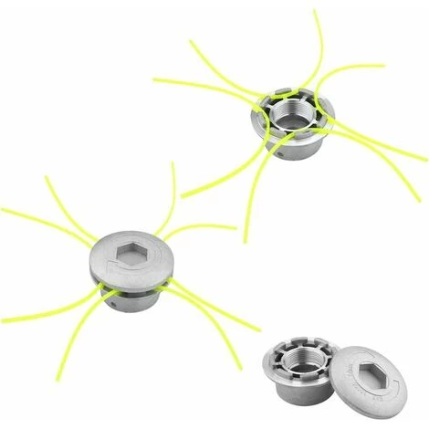 JOORRT Tête De Débroussailleuse Universelle, Tête Coupebordure En Aluminium Fils Pour Débroussailleuse à Essence Tondeuse à Gazon 4 JOORRT Tête De Débroussailleuse Universelle, Tête Coupebordure En Aluminium Fils Pour Débroussailleuse à Essence Tondeuse à Gazon – Image 2