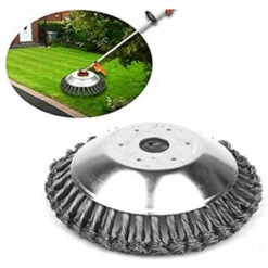 Brosse De Débroussailleuse à Gazon,Tête De Tondeuse à Fil Avec Roue En Fil D'acier Solide, Brosse à Désherber Ronde En Métal,Outil Multifonctionnel D'élimination Des Mauvaises Herbes(6 Pouces) 56Vingt -Débroussailleuse Soldes Magasin 64940216 3