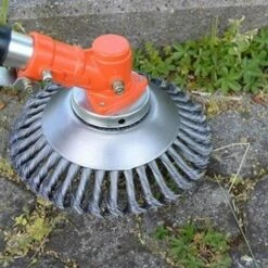 Brosse De Débroussailleuse à Gazon,Tête De Tondeuse à Fil Avec Roue En Fil D'acier Solide, Brosse à Désherber Ronde En Métal,Outil Multifonctionnel D'élimination Des Mauvaises Herbes(6 Pouces) 56Vingt -Débroussailleuse Soldes Magasin 64940216 4