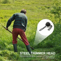 TANCYCO Tête De Tondeuse Avec Lame De Coupe-chaîne à Bobine Tête De Tondeuse à Gazon D'extérieur Outil De Mangeur De Tête De Tondeuse En Acier Pour Remplacement De Tondeuse à Gazon à Arbres Droits -Débroussailleuse Soldes Magasin 65002462 3