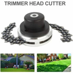 TANCYCO Tête De Tondeuse Avec Lame De Coupe-chaîne à Bobine Tête De Tondeuse à Gazon D'extérieur Outil De Mangeur De Tête De Tondeuse En Acier Pour Remplacement De Tondeuse à Gazon à Arbres Droits -Débroussailleuse Soldes Magasin 65002462 5