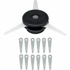 CESIèCLEFOU Tête De Débroussailleuse De Rechange Et 12 Lames De Rechange Avec 12 Lames En Nylon Et Tête De Coupe Lefou