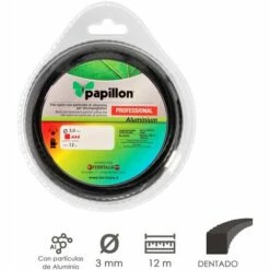PAPILLON Fil Professionnel Nylon/aluminium Strié Ø 3,0 Mm. Rouleau 12 Mètres