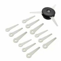 CESIèCLEFOU Tête De Débroussailleuse De Rechange Et 12 Lames De Rechange Avec 12 Lames En Nylon Et Tête De Coupe（20-3）Lefou