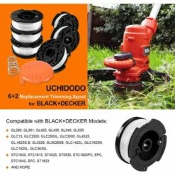 CESIèCLEFOU Bobine Fil Coupe Bordure Pour Black Et Decker Coupe-Bordures, 6 Bobine De Fil Debroussailleuse Avec 1 Couvercle De Bobine Et 1 Ressort Lefou -Débroussailleuse Soldes Magasin 65211058 5