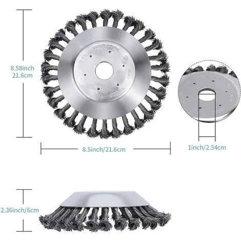 CESIèCLEFOU Tête Brosse Désherbage Pour Débroussailleuse à Gazon De 20 Cm, Avec Contre-écrou Plateau Roue En Fil D’Acier 8 Inch Massif Pour Jardin Et Mauvaises Herbes,rotative De Rechange Pour Tonte Lefou 4 CESIèCLEFOU Tête Brosse Désherbage Pour Débroussailleuse à Gazon De 20 Cm, Avec Contre-écrou Plateau Roue En Fil D’Acier 8 Inch Massif Pour Jardin Et Mauvaises Herbes,rotative De Rechange Pour Tonte Lefou – Image 2