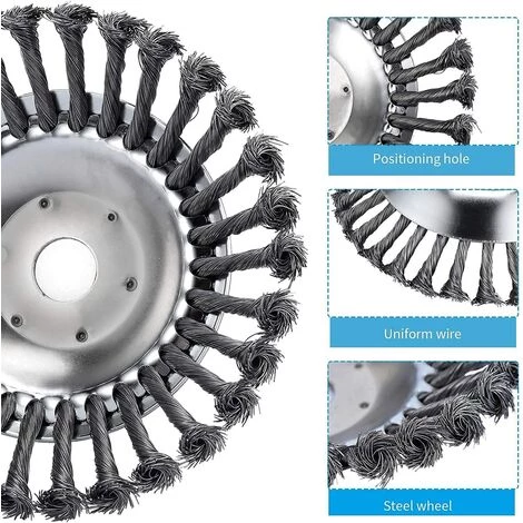 CESIèCLEFOU Tête Brosse Désherbage Pour Débroussailleuse à Gazon De 20 Cm, Avec Contre-écrou Plateau Roue En Fil D’Acier 8 Inch Massif Pour Jardin Et Mauvaises Herbes,rotative De Rechange Pour Tonte Lefou 5 CESIèCLEFOU Tête Brosse Désherbage Pour Débroussailleuse à Gazon De 20 Cm, Avec Contre-écrou Plateau Roue En Fil D’Acier 8 Inch Massif Pour Jardin Et Mauvaises Herbes,rotative De Rechange Pour Tonte Lefou – Image 3
