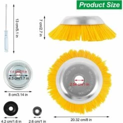 BARES Brosse Desherbage Debroussailleuse 8 Pouce, Tete Brosse Désherbage En Nylon, Tête De Désherbage Rotative Ronde, Pour Outils De Pelouse Jardin Agriculture -Débroussailleuse Soldes Magasin 65335620 2