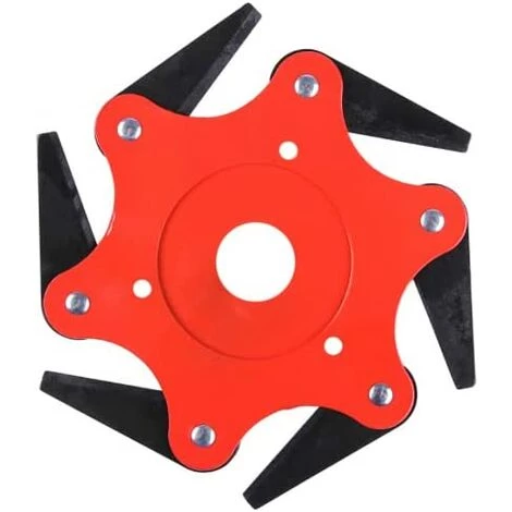 BARES Tête De Débroussailleuse En Métal à 6 Dents - Tête De Tondeuse à Gazon De Jardin 2 Commandes - Lame Rouge, Noire 3 BARES Tête De Débroussailleuse En Métal à 6 Dents - Tête De Tondeuse à Gazon De Jardin 2 Commandes - Lame Rouge, Noire