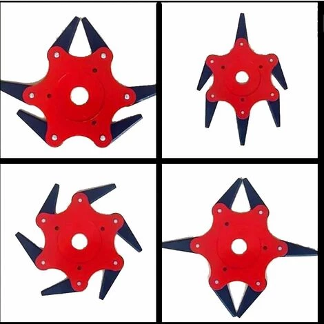 BARES Tête De Débroussailleuse En Métal à 6 Dents - Tête De Tondeuse à Gazon De Jardin 2 Commandes - Lame Rouge, Noire 5 BARES Tête De Débroussailleuse En Métal à 6 Dents - Tête De Tondeuse à Gazon De Jardin 2 Commandes - Lame Rouge, Noire – Image 3