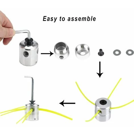2PCS Tête De Débroussailleuse Aluminium Fils Tête Coupe-bordure Universelle Avec Tête Fil Nylon Pour Accessoires De Tondeuse à Gazon S'arêern 6 2PCS Tête De Débroussailleuse Aluminium Fils Tête Coupe-bordure Universelle Avec Tête Fil Nylon Pour Accessoires De Tondeuse à Gazon S'arêern – Image 4