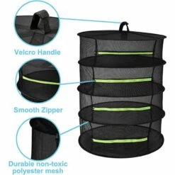 OSQI Étendoir à Herbes Suspendu Étendoir En Maille Pour Plantes Sèche-herbes Filet Sec Pliable Avec Fermeture éclair Pour Graines, Bourgeons, Noix, Plantes Hydroponiques (4 Couches) -Débroussailleuse Soldes Magasin 65506364 4