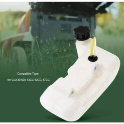 LITZEE Réservoir De Carburant Tondeuse, Accessoire Pièce Rechange Débroussailleuse Tondeuse à Gazon Accessoires Pompe à Eau Assemblage De Pot Huile Pour Coupe Bordure CG430 520 43CC 52CC 47CC -Débroussailleuse Soldes Magasin 65732305 5