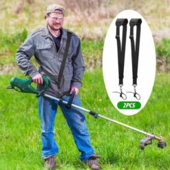 LITZEE 2 Sangles D'épaule Réglables - Harnais Pour Débroussailleuse Pour Tondeuse à Gazon Avec Ceinture En Nylon Durable PourJardinage Pour Débroussailleuse KM, STIHL FS (Noir) -Débroussailleuse Soldes Magasin 65732309 5