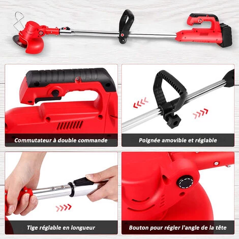 MAGICFOX Débroussailleuse Sans Fil 21V - Coupe Bordures Avec Capot De Protection, 2 Batteries Et Chargeur Pour Jardin, Léger Et Facile 6 MAGICFOX Débroussailleuse Sans Fil 21V - Coupe Bordures Avec Capot De Protection, 2 Batteries Et Chargeur Pour Jardin, Léger Et Facile – Image 4
