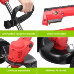 MAGICFOX Débroussailleuse Sans Fil Avec 2 Batteries 4.0A , 3 En 1 Coupe-Bordure 90° Régler Avec Roue De Guidage Pour Coupe De Jardin, Pelouse -Débroussailleuse Soldes Magasin 65747147 3