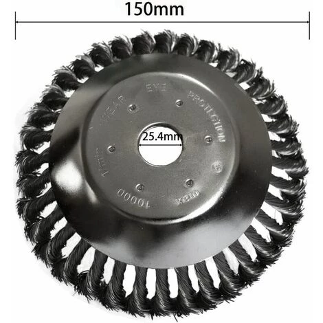 KAEJYIUT Tête Brosse Désherbage Avec Contre-écrou Pour Débroussailleuse, Plateau Désherbage En Fil D'acier Universel, Tête D'herbe Roue Au Manganèse Brosse Pièces De Rechange, 150 X 25,4 Mm 5 KAEJYIUT Tête Brosse Désherbage Avec Contre-écrou Pour Débroussailleuse, Plateau Désherbage En Fil D'acier Universel, Tête D'herbe Roue Au Manganèse Brosse Pièces De Rechange, 150 X 25,4 Mm – Image 3