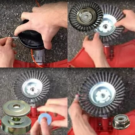 KAEJYIUT Tête Brosse Désherbage Avec Contre-écrou Pour Débroussailleuse, Plateau Désherbage En Fil D'acier Universel, Tête D'herbe Roue Au Manganèse Brosse Pièces De Rechange, 150 X 25,4 Mm 6 KAEJYIUT Tête Brosse Désherbage Avec Contre-écrou Pour Débroussailleuse, Plateau Désherbage En Fil D'acier Universel, Tête D'herbe Roue Au Manganèse Brosse Pièces De Rechange, 150 X 25,4 Mm – Image 4