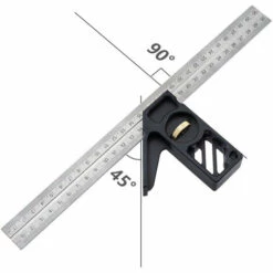 QERSTA Outil De Mesure De Charpentier à Angle De 45 à 90 Degrés Réglable En Alliage D'aluminium De 300 Mm -Débroussailleuse Soldes Magasin 65902258 2