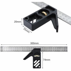 QERSTA Outil De Mesure De Charpentier à Angle De 45 à 90 Degrés Réglable En Alliage D'aluminium De 300 Mm -Débroussailleuse Soldes Magasin 65902258 3