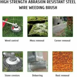 THSINDE Tete Brosse Debroussailleuse, 6'' Brosse De Desherbage, Brosse De Débroussailleuse, Brosse Rotative Debroussailleuse, Tête Brosse Désherbage, Accessoires De Tondeuse à Gazon -Débroussailleuse Soldes Magasin 66176055 4