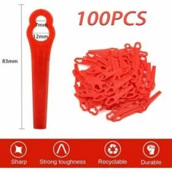 KAEJYIUT Tête De Débroussailleuse Lame Coupe Bordure,100pcs Lames En Plastique De Rechange Lame Taille Bordure Lame Plastique Coupe Bordure Lame Coupe Bordur,pour Jardin Et Pelouse Coupe-Bordures Sur Batterie -Débroussailleuse Soldes Magasin 66211262 2