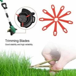 KAEJYIUT Tête De Débroussailleuse Lame Coupe Bordure,100pcs Lames En Plastique De Rechange Lame Taille Bordure Lame Plastique Coupe Bordure Lame Coupe Bordur,pour Jardin Et Pelouse Coupe-Bordures Sur Batterie -Débroussailleuse Soldes Magasin 66211262 3