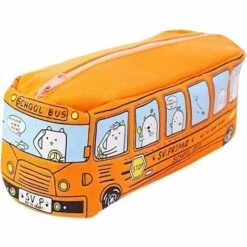 BENOBBY KIDS Trousse Bus Petit Animal, Sac à Crayons Pour Voiture En Toile De Grande Capacité, Personnalisé Grande Capacité Mignon étui à Crayons, Trousse D'autobus Scolaire Mignonne, Pour Garçons Et Filles