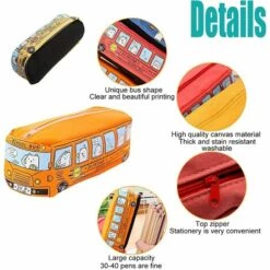 BENOBBY KIDS Trousse Bus Petit Animal, Sac à Crayons Pour Voiture En Toile De Grande Capacité, Personnalisé Grande Capacité Mignon étui à Crayons, Trousse D'autobus Scolaire Mignonne, Pour Garçons Et Filles -Débroussailleuse Soldes Magasin 66626790 3