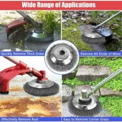 BF 6 Pouces Tete Debroussailleuse Universelle, 150mm*25.4mm Brosse De Desherbage Pour Debroussailleuse, Brosse à Désherber De Mauvaises Herbes Ronde, Pour Pelouse Jardin ​Agriculture -Débroussailleuse Soldes Magasin 66763802 4