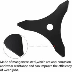 OCXIN Couteau Débroussailleuse Couteau à Fourré Avec 3 Couteaux 25,5 Cm, Support 2,54 Cm Couteau à Herbe Taille-bordures Ø 255 Mm Couteau à Herbe Pour Taille-bordures, Robuste Et Utilisable Longtemps -Débroussailleuse Soldes Magasin 66860002 5