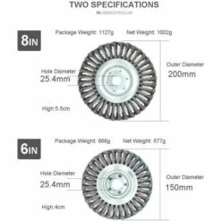 FLETéçA Brosse à Désherber Brosse à Désherber, Brosse à Désherber Rotative De 6 Pouces Brosse Conique Tressée En Fil D'acier Avec Disque De Torsion, Diamètre 150 Mm, Alésage 25,4 Mm (6 Pouces) -Débroussailleuse Soldes Magasin 66961135 3