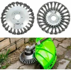 KAEJYIUT Tête De Débroussailleuse Conique En Fil De Fer Noué Pour Tondeuse à Gazon - Plateau De Désherbage En Métal Pour Débroussailleuse (Diamètre Extérieur150mm, Trou Intérieur 25mm) -Débroussailleuse Soldes Magasin 66997163 4