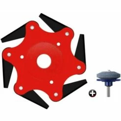 FVO Tête De Coupe Extérieure Lame De Débroussailleuse 65Mn Accessoires De Tête De Tondeuse À Gazon 6 Remplacement De La Tondeuse De Rasoir En Acier Avec Affûteuse De Lame （Kits D'Adaptateur Non Inclus）