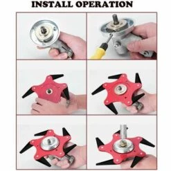 FVO Tête De Coupe Extérieure Lame De Débroussailleuse 65Mn Accessoires De Tête De Tondeuse À Gazon 6 Remplacement De La Tondeuse De Rasoir En Acier Avec Affûteuse De Lame （Kits D'Adaptateur Non Inclus） -Débroussailleuse Soldes Magasin 66999054 5