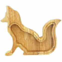 DECKON Animal En Bois Forme De Dinosaure Piggy Bank Money Saving Box Enfants Cadeau Décoration De La Maison Fox