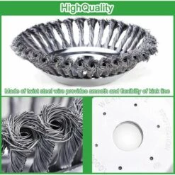 REGALOS Tête De Débroussailleuse Conique En Fil Acier Massif De Fer Noué De 150 Mm Pour Tondeuse à Gazon - Plateau De Désherbage Jardin Et Mauvaises Herbes, Brosse Rotative De Rechange Pour Tonte -Débroussailleuse Soldes Magasin 67332337 3