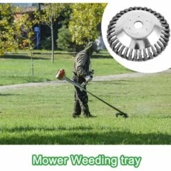 REGALOS Tête De Débroussailleuse Conique En Fil Acier Massif De Fer Noué De 150 Mm Pour Tondeuse à Gazon - Plateau De Désherbage Jardin Et Mauvaises Herbes, Brosse Rotative De Rechange Pour Tonte -Débroussailleuse Soldes Magasin 67332337 5