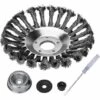 REGALI 6'' Kit De Brosse De Débroussailleuse à Gazon, 150x25,4mm Brosse à Désherber Ronde Pour éliminer Les Mauvaises Herbes, Tête Brosse Avec Roue En Fil D'acier Massif Pour Jardin Agriculture(6 Pouce) -Débroussailleuse Soldes Magasin 67332396 1
